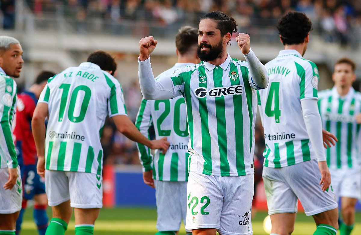 Isco celebra su gol con el Real Betis a la SD Huesca en partido de Copa del Rey. CIERZO VISUAL